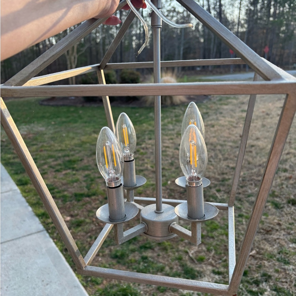 Elegant Silver Lantern Chandelier